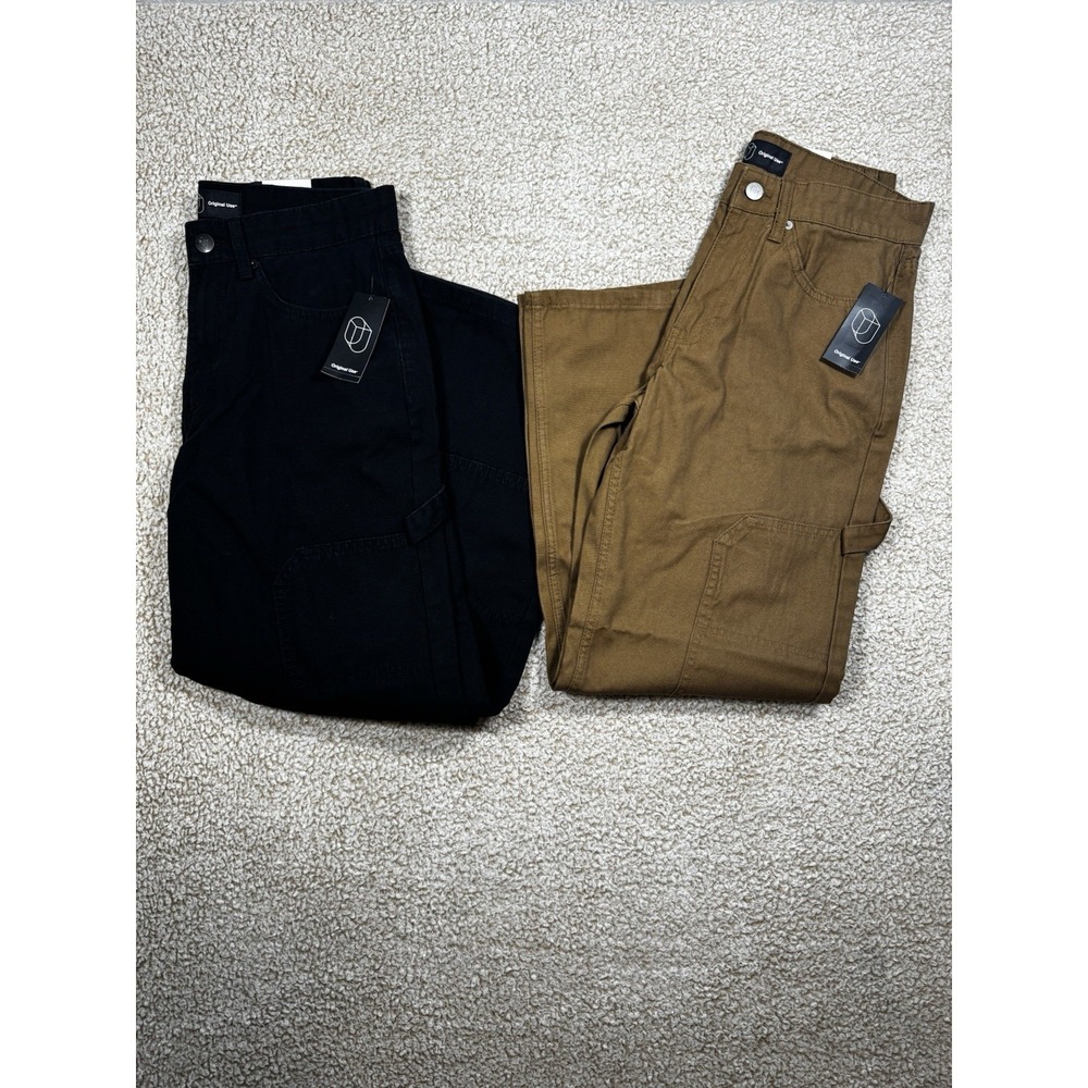NEW Original Use Lot Of 2 Carpenter Pants 34x30 Black & Brown Relaxed Fit